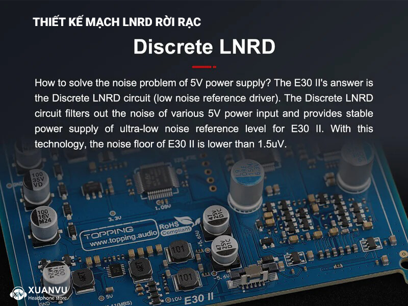 DAC Topping E30 II thiết kế mạch lnrd