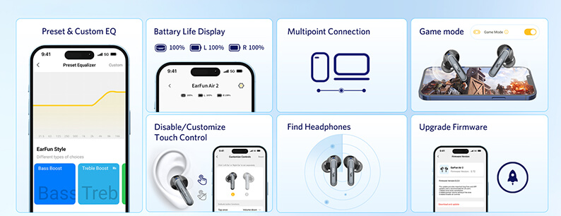 Tai nghe True Wireless EarFun Air 2 ứng dụng