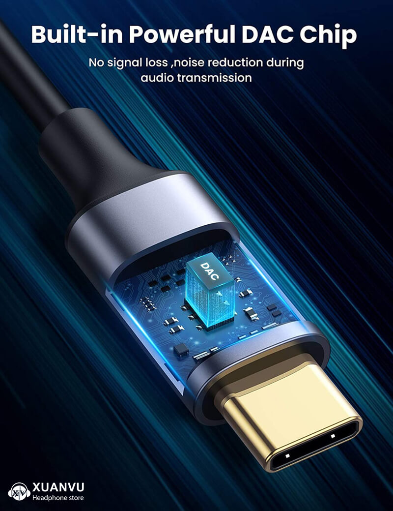 Cáp chuyển USB Type-C ra 2*RCA Ugreen 20193 chip dac