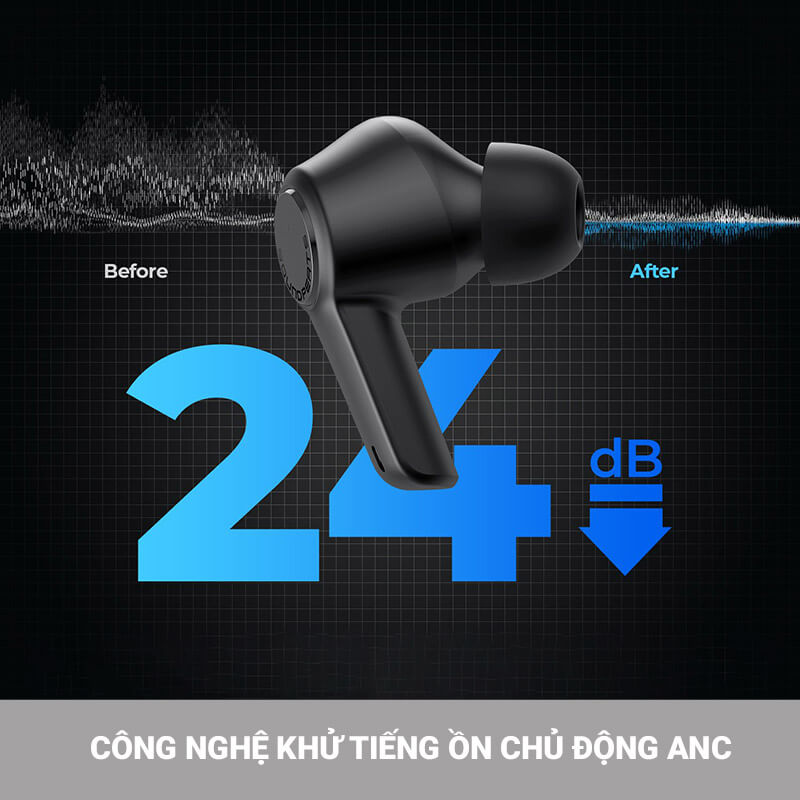Công nghệ chống ồn chủ động ANC - tai nghe Soundpeats t3