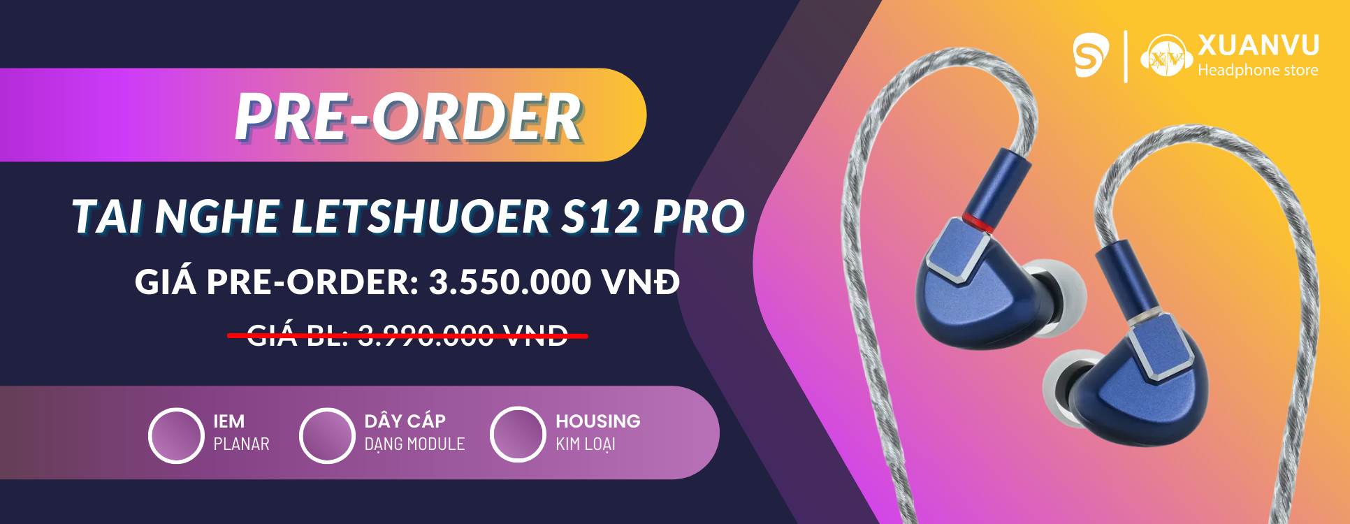 Pre-order tai nghe Letshuoer S12 Pro