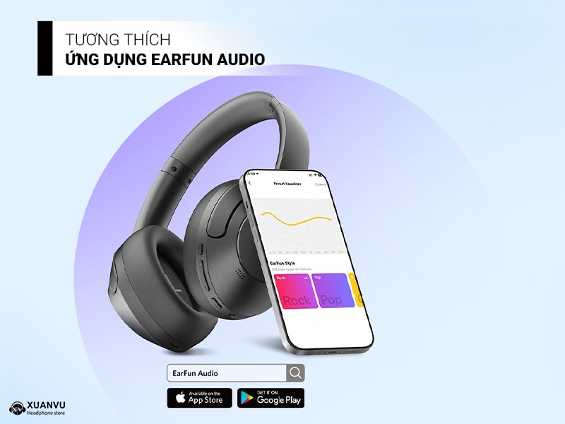 Tai nghe bluetooth EarFun Wave Pro ứng dụng