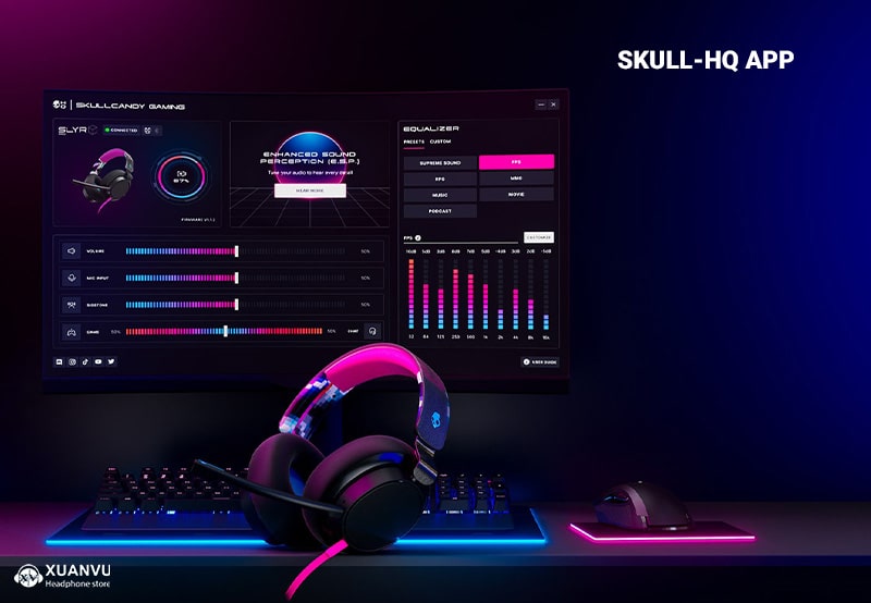 Tai nghe gaming Skullcandy Slyr Pro điều khiển và ứng dụng