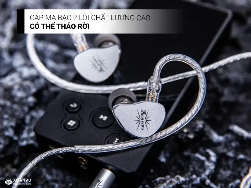 Tai nghe Kiwi Ears Belle - 3.5mm (có Mic) cáp mạ bạc