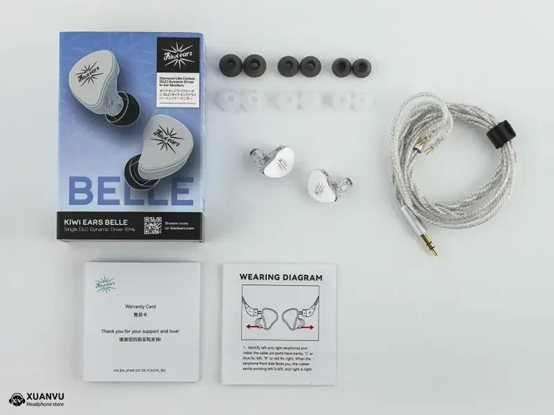 Tai nghe Kiwi Ears Belle - 3.5mm (có Mic) bộ phụ kiện