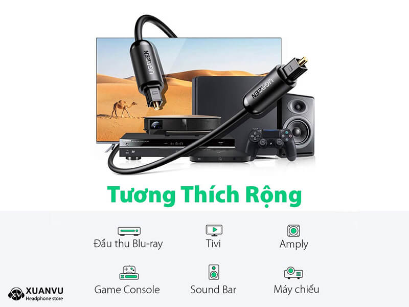 Cáp Quang Audio (Toslink, Optical) Ugreen 70891 dài 1.5m đặc điểm 3