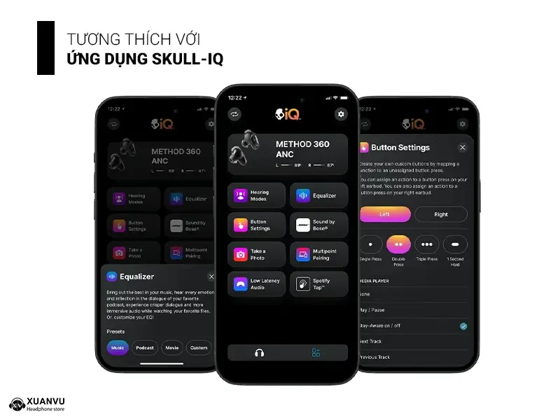 Tai nghe Skullcandy Method 360 ANC ứng dụng