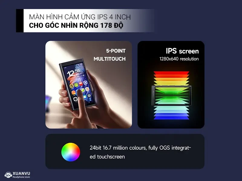 Máy nghe nhạc HiBy Digital M300 (4G RAM + 128GB ROM) màn hình