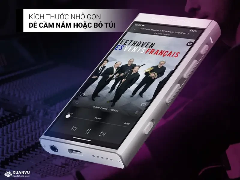 Máy nghe nhạc HiBy Digital M300 (4G RAM + 128GB ROM) kích thước