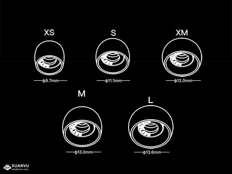 Sirinlabs Tips-A CUP2 Silicone Eartips kích cỡ