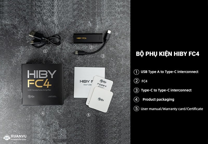 DAC/AMP HiBy FC4 bộ phụ kiện