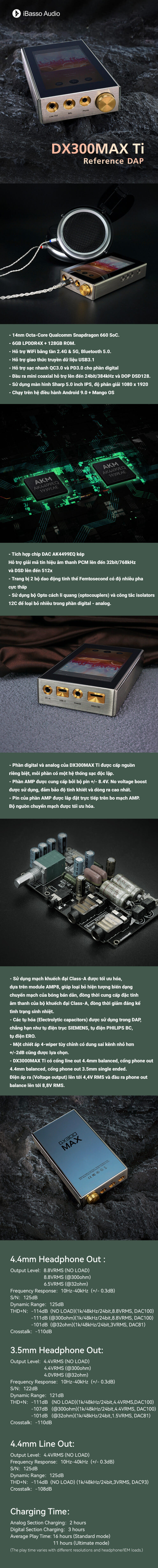 Máy nghe nhạc iBasso DX320MAX Ti đặc điểm và thông số kỹ thuật
