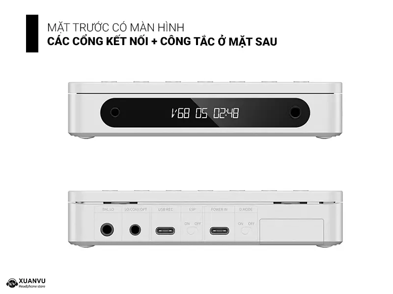 FiiO DM13 BT CD Player (White Skylight) mặt trước và sau