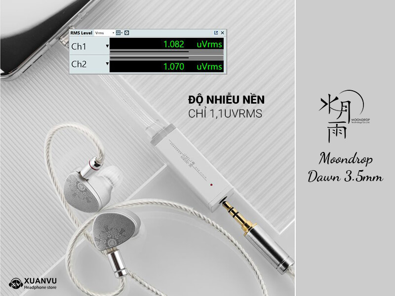 Dongle DAC/AMP Moondrop Dawn - 3.5mm độ nhiễu nền