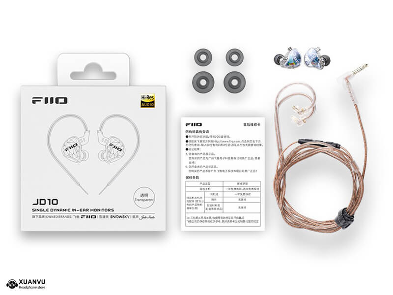 Tai nghe FiiO JD10 - 3.5mm bộ phụ kiện