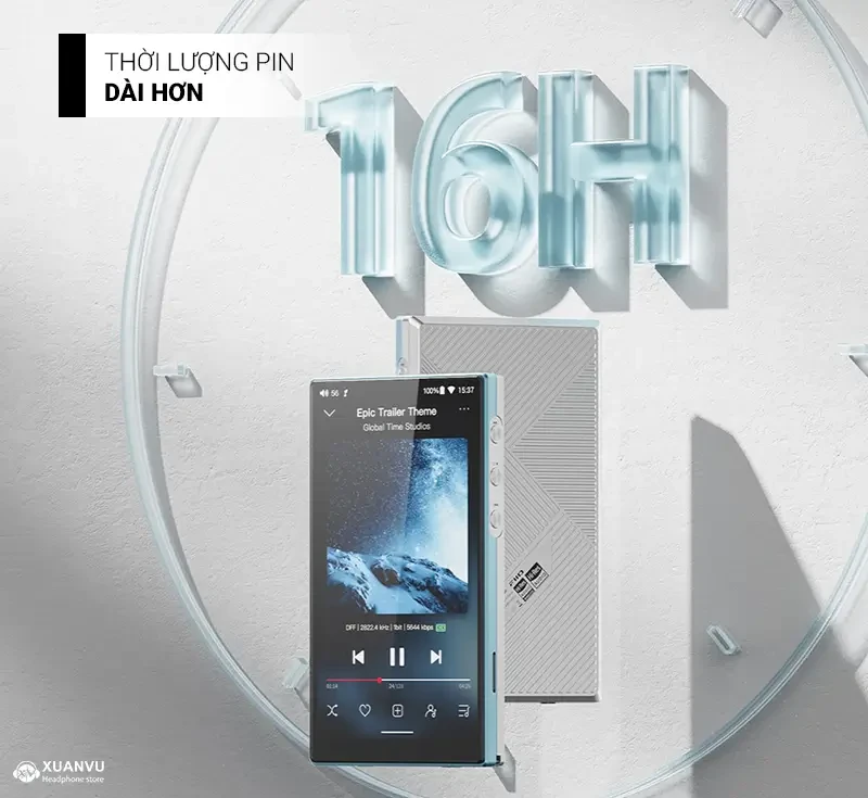 Máy nghe nhạc FiiO JM21 2026 thời lượng pin