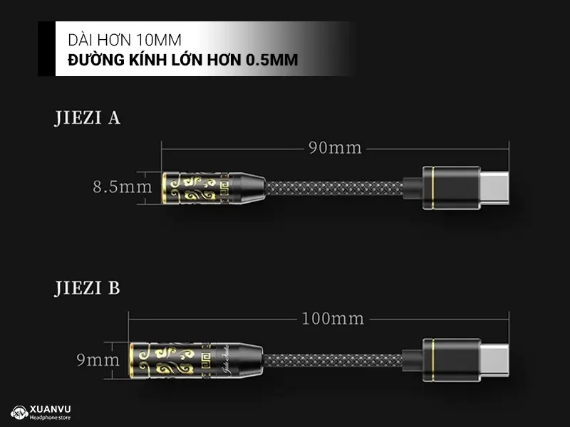 Dongle DAC/AMP FiiO JIEZI B (4.4mm) chiều dài