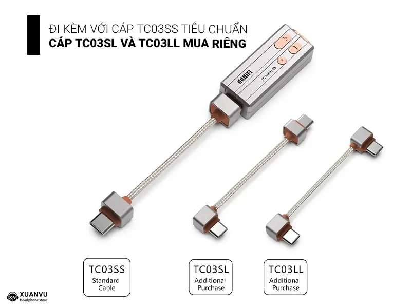 Dongle DAC/AMP ddHiFi TC44Pro E3 cáp tiêu chuẩn