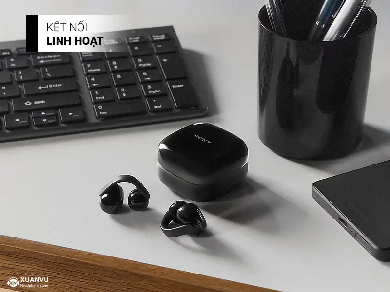 Tai nghe Sony LinkBuds Clip WF-LC900 kết nối