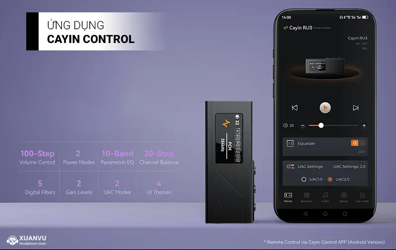 DAC/AMP Cayin RU3 ứng dụng