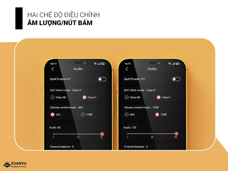 DAC/AMP FiiO Snowsky Melody chế độ điều chỉnh âm lượng