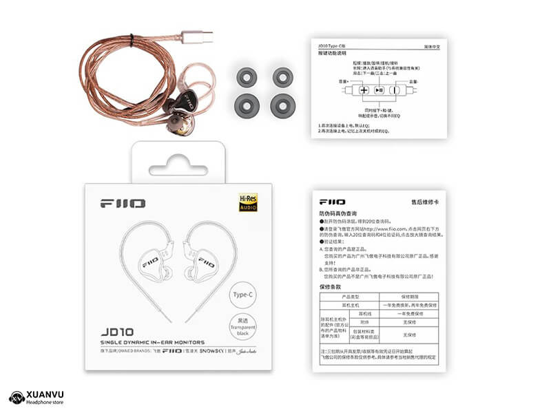 Tai nghe FiiO JD10 - Type C phụ kiện