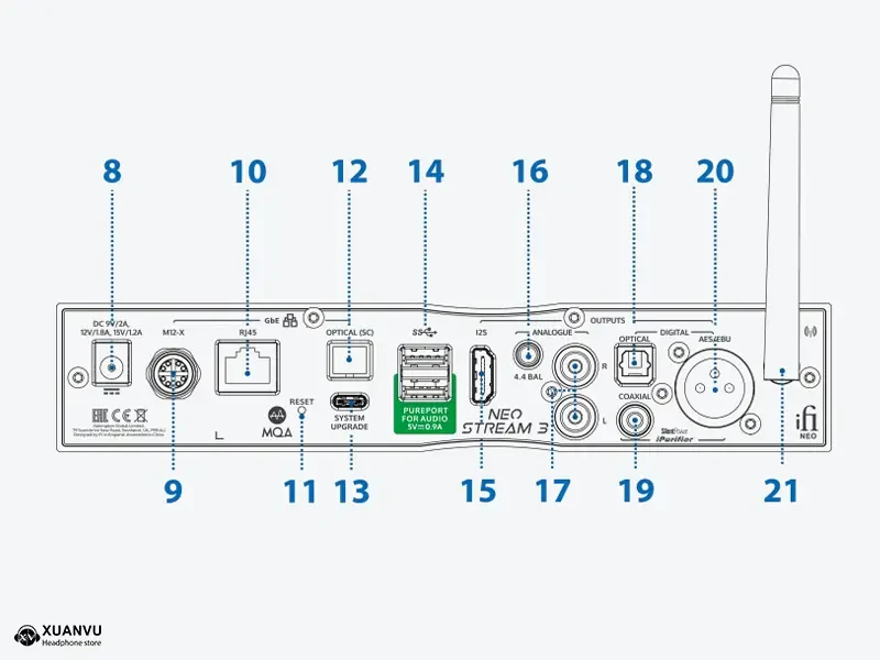 iFi NEO Stream 3 bảng điều khiển mặt sau