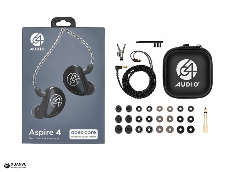 Tai nghe 64 Audio Aspire 4 bộ phụ kiện