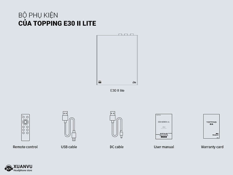DAC Topping E30 II Lite bộ phụ kiện