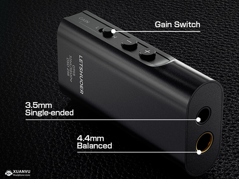 DAC/AMP Letshuoer DT03 đầu ra tai nghe