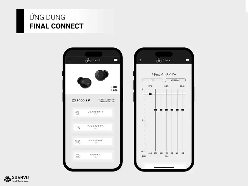 Tai nghe True Wireless Final ZE3000 SV ứng dụng