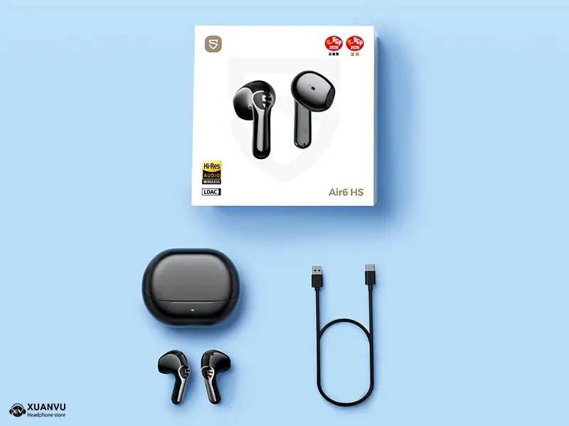 Tai nghe Bluetooth SoundPeats Air6 HS bộ phụ kiện