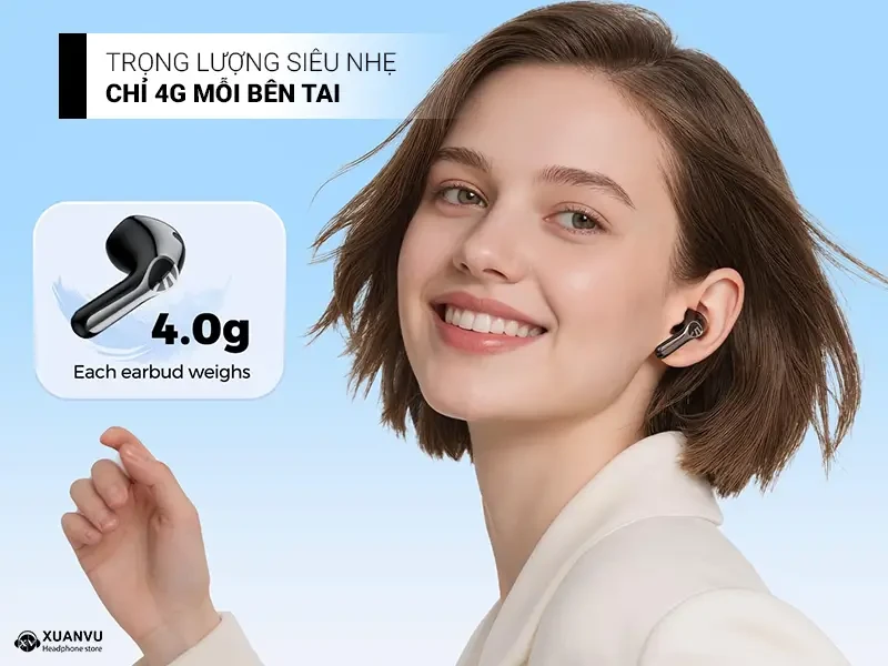 Tai nghe Bluetooth SoundPeats Air6 HS trọng lượng 4g