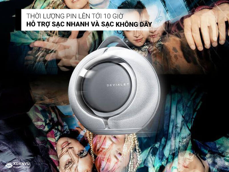 Loa bluetooth Devialet Mania (Light Grey + Deep Black) pin