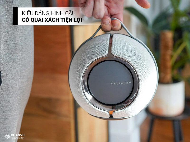 Loa bluetooth Devialet Mania (Light Grey + Deep Black) quai xách