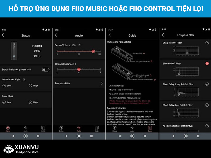 Các ứng dụng được hỗ trợ DAC / AMP FiiO KA3