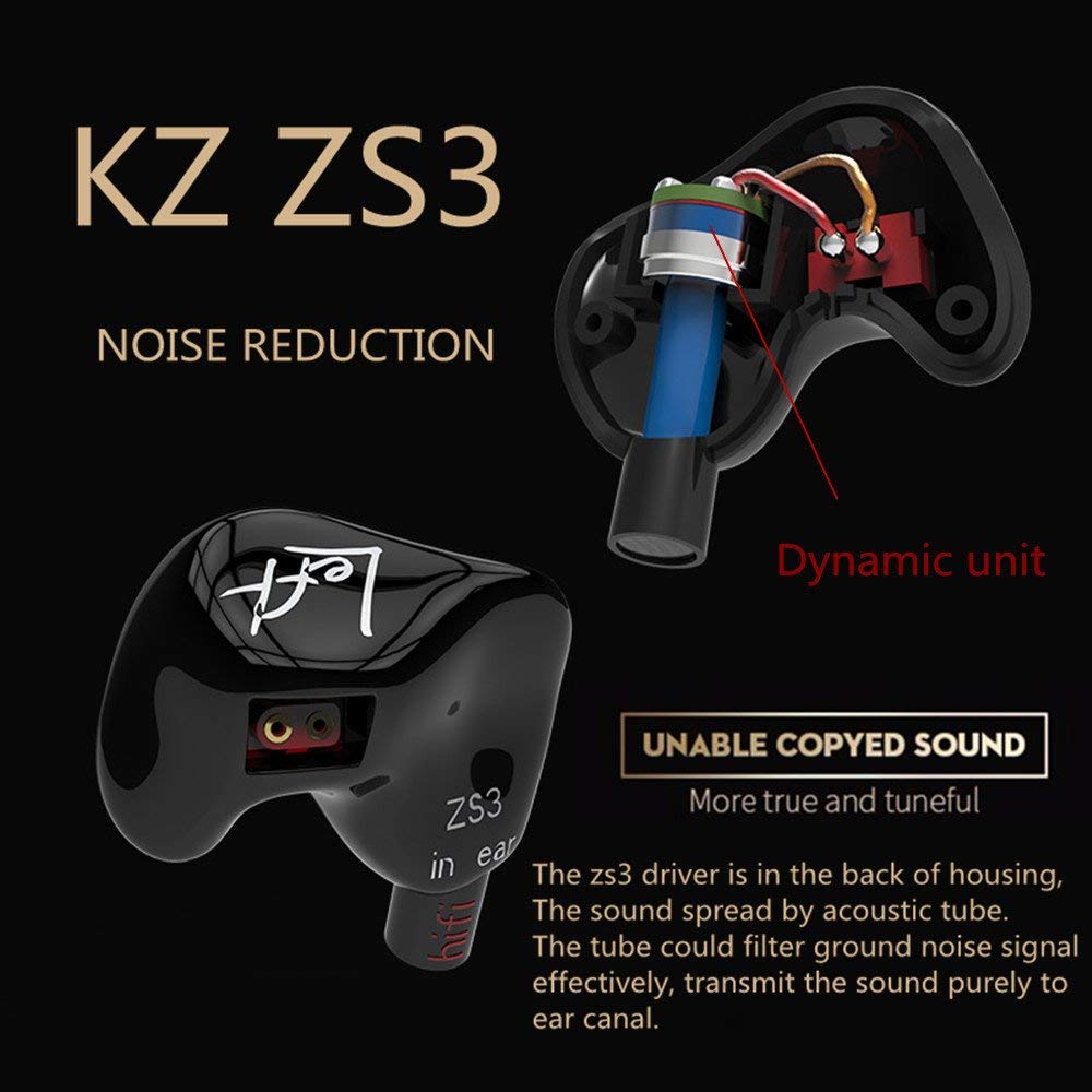 Tai nghe Knowledge Zenith (KZ) ZS3 không mic cấu hình âm thanh cao cấp