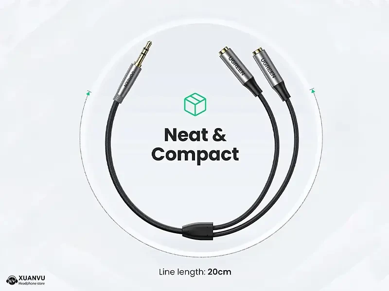 Cáp chia Audio 3.5mm 1 ra 2 Ugreen 50253 chiều dài