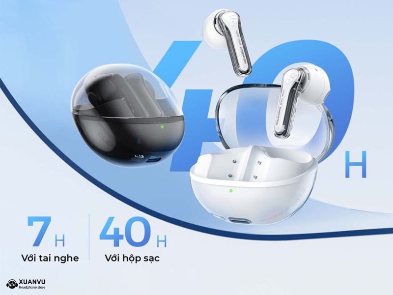 Tai nghe SoundPeats Clear-Pods thời lượng pin