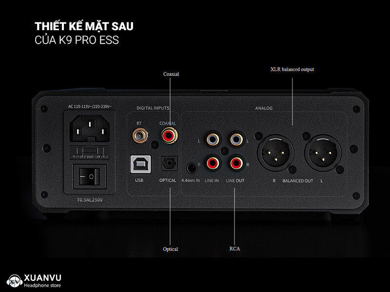 DAC/AMP FiiO K9 Pro ESS thiết kế mặt sau