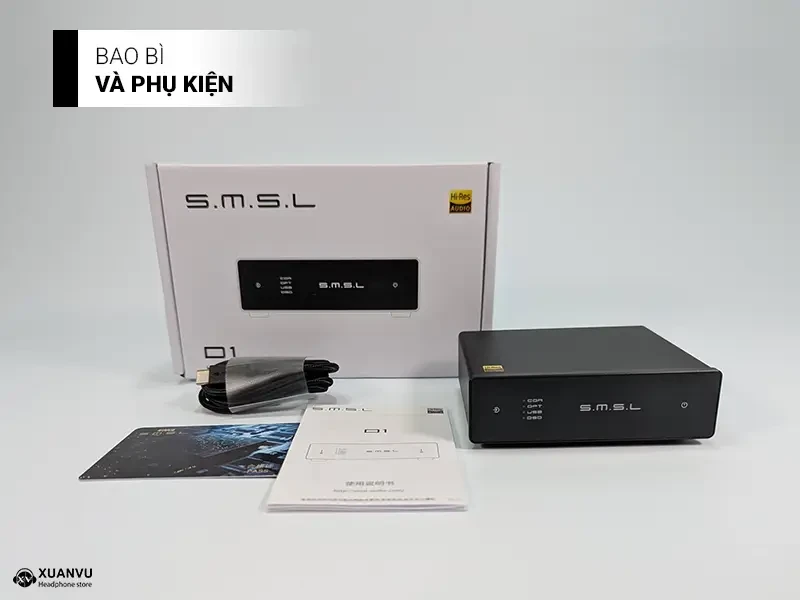 SMSL D1 DAC bao bì và phụ kiện