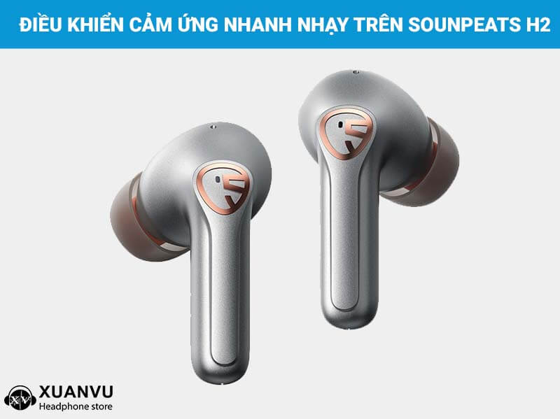điều khiển cảm ứng trên tai nghe True Wireless SoundPEATS H2