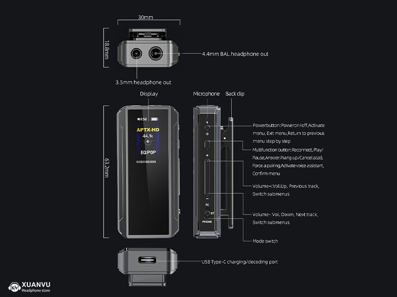 Bluetooth DAC/AMP FiiO BTR13 thiết kế 2