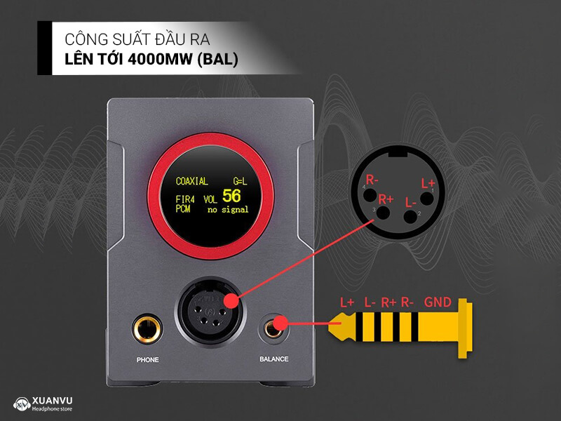 DAC/AMP xDuoo XA-10 công suất đầu ra