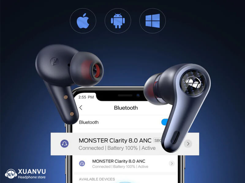 Tai nghe True Wireless Monster Clarity 8.0 ANC kết nối
