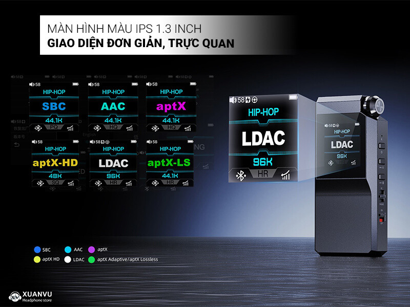 DAC/AMP FiiO BTR17 màn hình