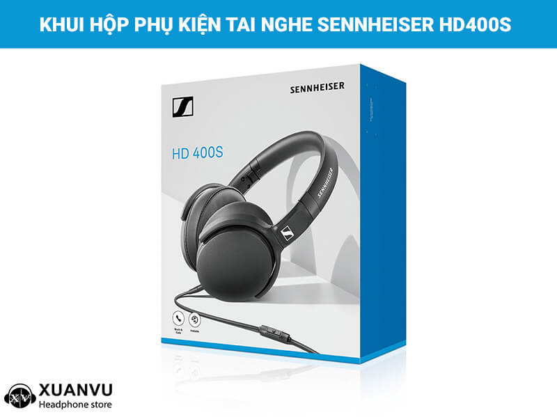 Tai nghe Sennheiser HD 400S khui hộp phụ kiện