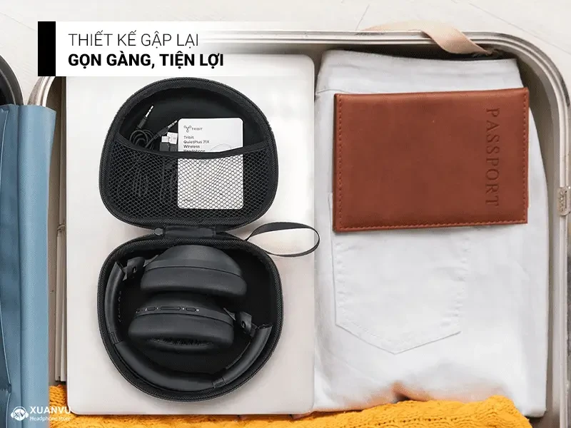 Tai nghe Tribit QuietPlus 71X gập lại