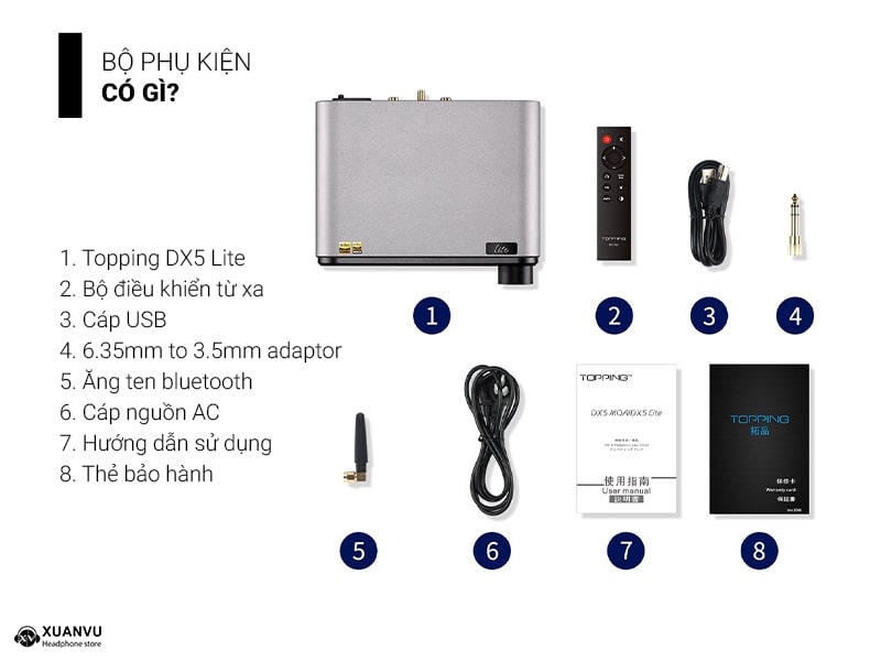 DAC/AMP Topping DX5 Lite bộ phụ kiện