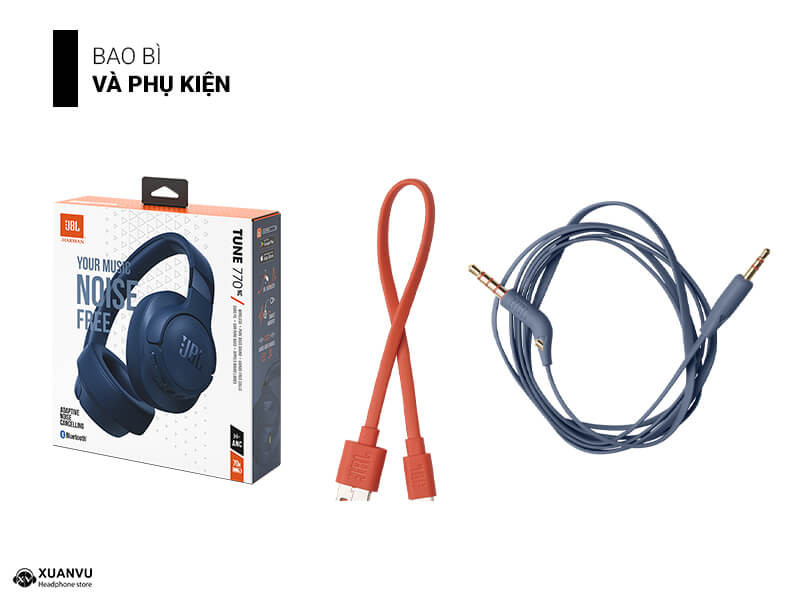 Tai nghe bluetooth JBL Tune 770NC bao bì và phụ kiện